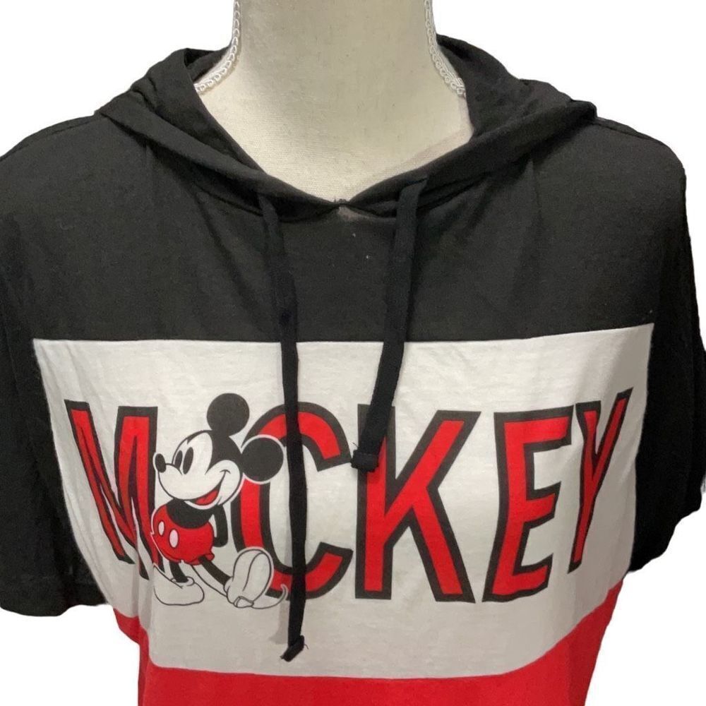 Disney Jerry Leigh Jrs Mickie Lightweight Hooded Short Sleeve Tunic Shirt Sz XXL - Picture 4 of 5